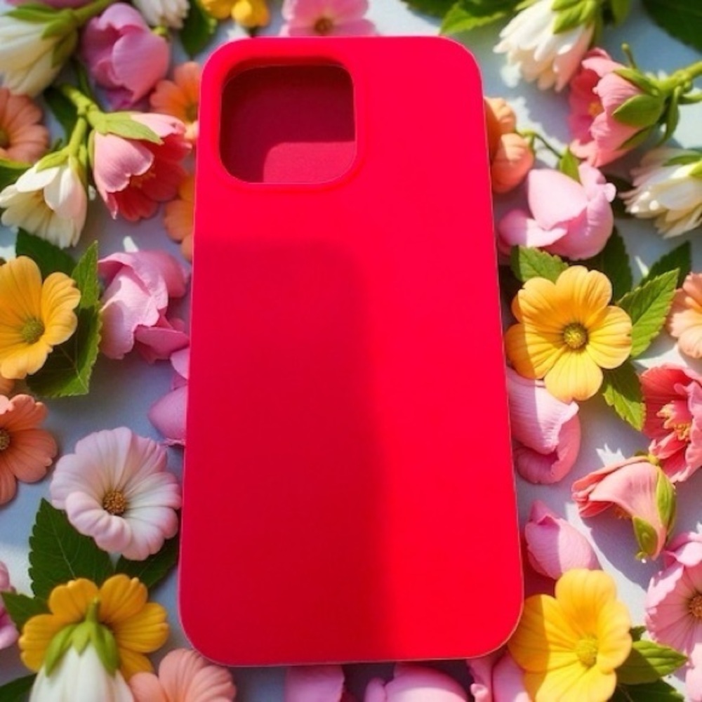 💖 iPhone 16 Pro Max Hot Pink Silicone Case + Matte Glass Screen Protector